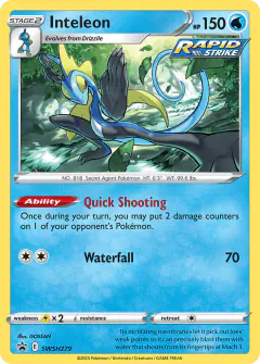 Inteleon SWSH279/307 Promo card from SWSH Black Star Promos