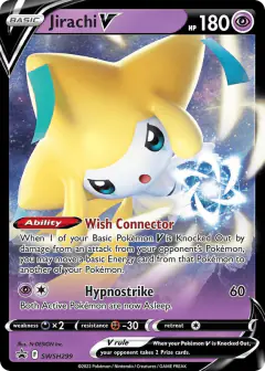 Jirachi V SWSH299/307 Promo card from SWSH Black Star Promos