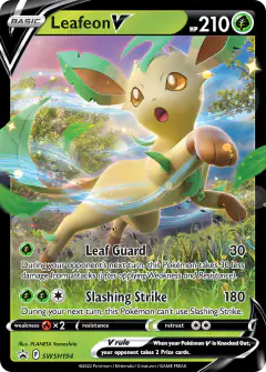 Leafeon V SWSH194/307 Promo card from SWSH Black Star Promos