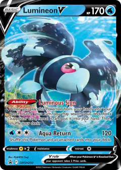Lumineon V SWSH250/307 Promo card from SWSH Black Star Promos