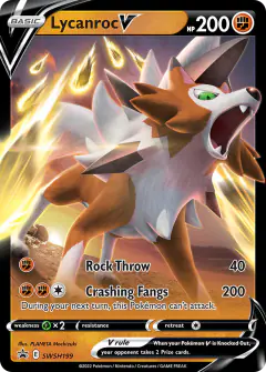 Lycanroc V SWSH199/307 Promo card from SWSH Black Star Promos