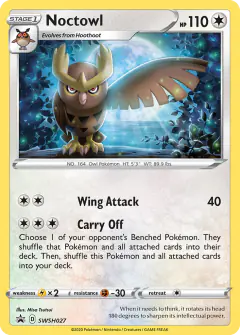 Noctowl SWSH027/307 Promo card from SWSH Black Star Promos