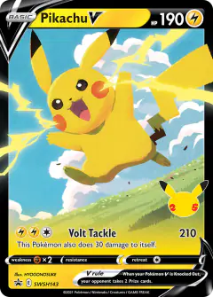 Pikachu V SWSH143/307 Promo card from SWSH Black Star Promos