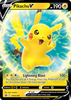 Pikachu V SWSH198/307 Promo card from SWSH Black Star Promos