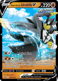Rapid Strike Urshifu V SWSH107/307 Promo card from SWSH Black Star Promos