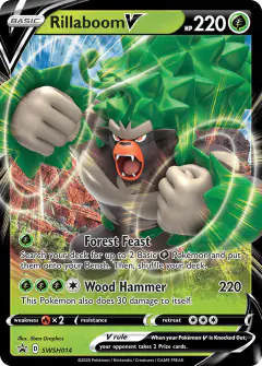 Rillaboom V SWSH014/307 Promo card from SWSH Black Star Promos