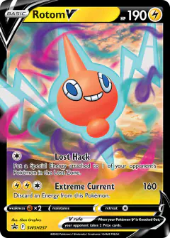 Rotom V SWSH257/307 Promo card from SWSH Black Star Promos