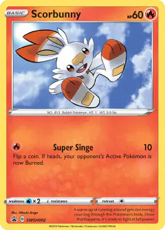 Scorbunny SWSH002/307 Promo card from SWSH Black Star Promos