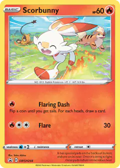 Scorbunny SWSH244/307 Promo card from SWSH Black Star Promos