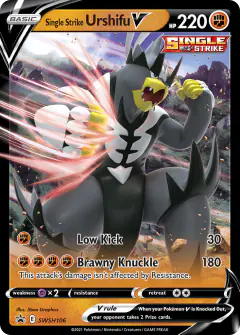 Single Strike Urshifu V SWSH106/307 Promo card from SWSH Black Star Promos
