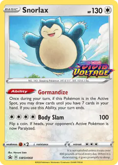 Snorlax SWSH068/307 Promo card from SWSH Black Star Promos
