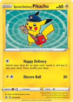 Special Delivery Pikachu SWSH074/307 Promo card from SWSH Black Star Promos