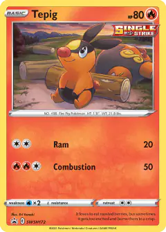 Tepig SWSH172/307 Promo card from SWSH Black Star Promos