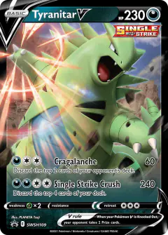 Tyranitar V SWSH109/307 Promo card from SWSH Black Star Promos