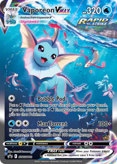 Vaporeon VMAX SWSH182/307 Promo card from SWSH Black Star Promos