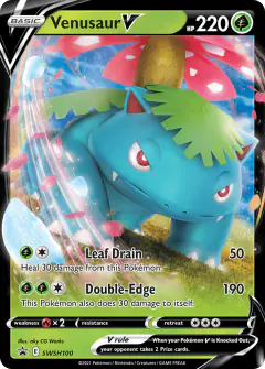Venusaur V SWSH100/307 Promo card from SWSH Black Star Promos