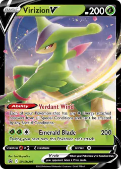 Virizion V SWSH295/307 Promo card from SWSH Black Star Promos