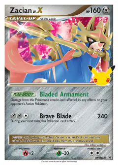Zacian LV.X SWSH135/307 Promo card from SWSH Black Star Promos