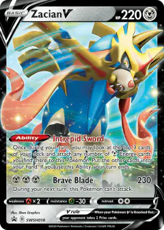 Zacian V SWSH018/307 Promo card from SWSH Black Star Promos