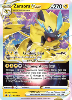 Zeraora VSTAR SWSH265/307 Promo card from SWSH Black Star Promos