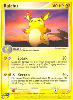 Raichu 13/95 Rare card from Team Magma vs Team Aqua