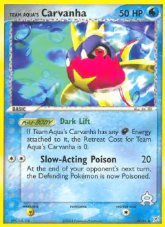 Team Aqua's Carvanha 25/95 Uncommon card from Team Magma vs Team Aqua