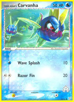Team Aqua's Carvanha 48/95 Common card from Team Magma vs Team Aqua