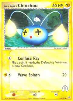 Team Aqua's Chinchou 49/95 Common card from Team Magma vs Team Aqua