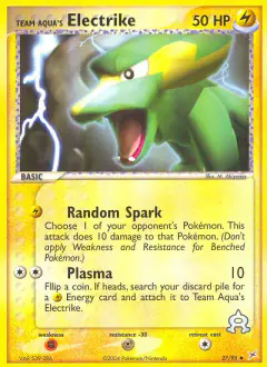 Team Aqua's Electrike 27/95 Uncommon card from Team Magma vs Team Aqua