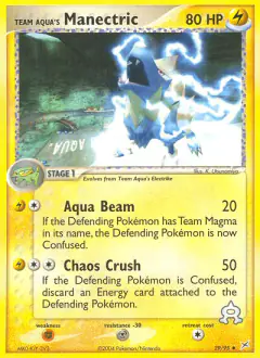 Team Aqua's Manectric 29/95 Uncommon card from Team Magma vs Team Aqua