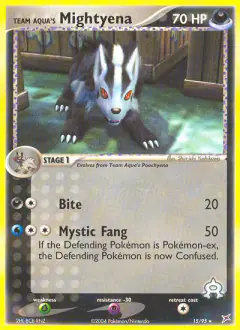 Team Aqua's Mightyena 15/95 Rare card from Team Magma vs Team Aqua