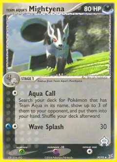 Team Aqua's Mightyena 30/95 Uncommon card from Team Magma vs Team Aqua