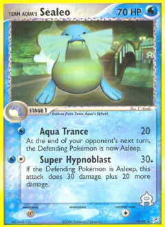 Team Aqua's Sealeo 16/95 Rare card from Team Magma vs Team Aqua