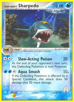 Team Aqua's Sharpedo 18/95 Rare card from Team Magma vs Team Aqua