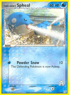 Team Aqua's Spheal 56/95 Common card from Team Magma vs Team Aqua