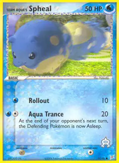 Team Aqua's Spheal 57/95 Common card from Team Magma vs Team Aqua