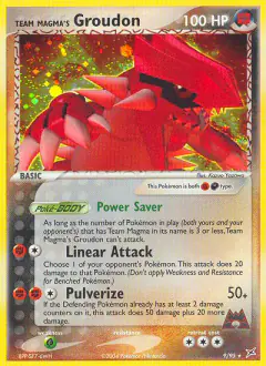 Team Magma's Groudon 9/95 Rare Holo card from Team Magma vs Team Aqua