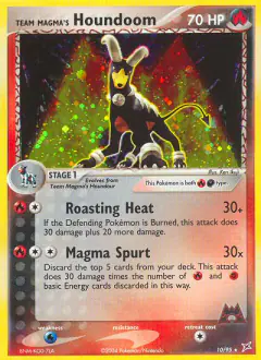 Team Magma's Houndoom 10/95 Rare Holo card from Team Magma vs Team Aqua