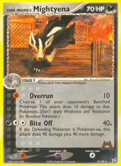 Team Magma's Mightyena 21/95 Rare card from Team Magma vs Team Aqua