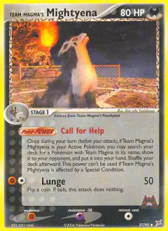 Team Magma's Mightyena 37/95 Uncommon card from Team Magma vs Team Aqua