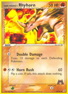 Team Magma's Rhyhorn 38/95 Uncommon card from Team Magma vs Team Aqua
