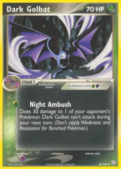 Dark Golbat 34/109 Uncommon card from Team Rocket Returns