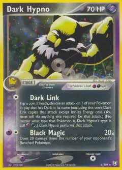Dark Hypno 6/109 Rare Holo card from Team Rocket Returns