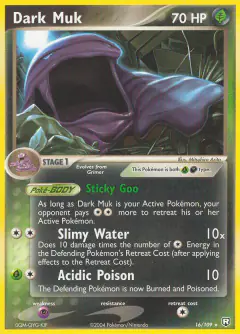 Dark Muk 16/109 Rare card from Team Rocket Returns