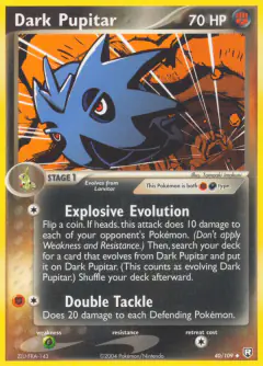 Dark Pupitar 40/109 Uncommon card from Team Rocket Returns