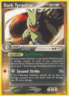 Dark Tyranitar 20/109 Rare card from Team Rocket Returns