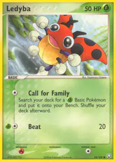 Ledyba 64/109 Common card from Team Rocket Returns