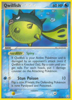 Qwilfish 27/109 Rare card from Team Rocket Returns
