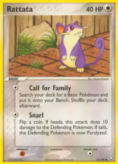 Rattata 72/109 Common card from Team Rocket Returns