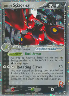 Rocket's Scizor ex 101/109 Rare Holo EX card from Team Rocket Returns